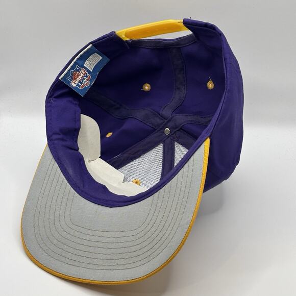 Vintage Minnesota Vikings Hat Cap SnapBack Plain Logo Twill NFL Gameday 90s Drew - Picture 4 of 6